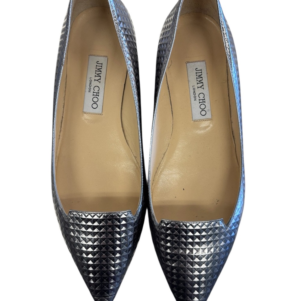 Jimmy Choo Metallic Silver Flats